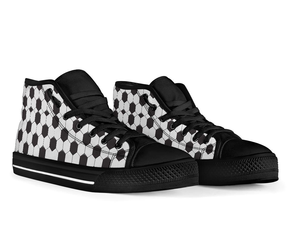 Soccer Print Pattern Men Women's High Top Shoes-grizzshop