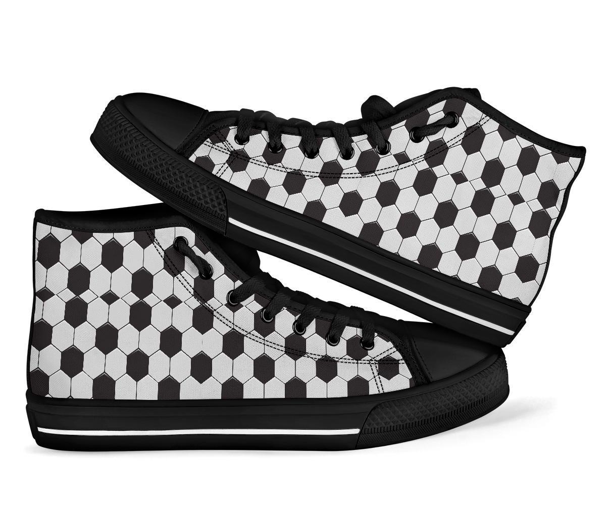 Soccer Print Pattern Men Women's High Top Shoes-grizzshop