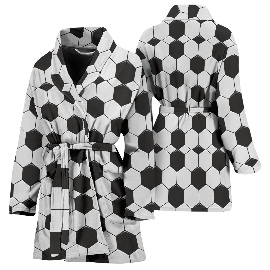 Soccer Print Pattern Print Women Long Robe-grizzshop