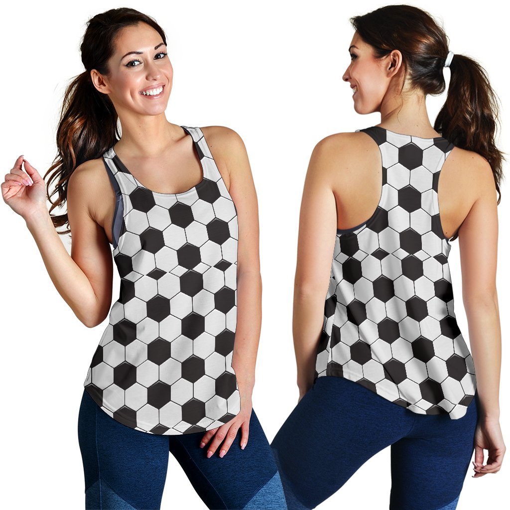Soccer Print PatternWomen's Racerback Tank Tops-grizzshop