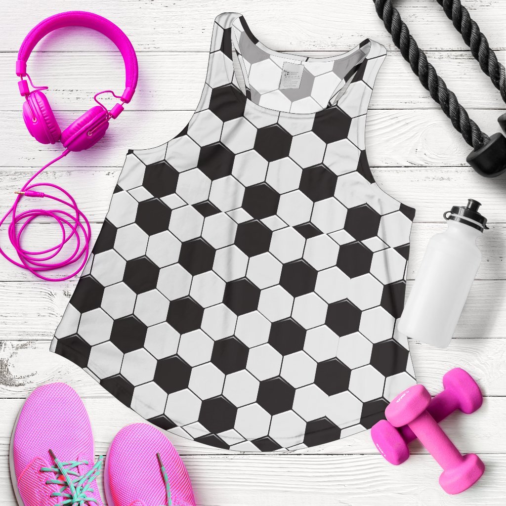 Soccer Print PatternWomen's Racerback Tank Tops-grizzshop