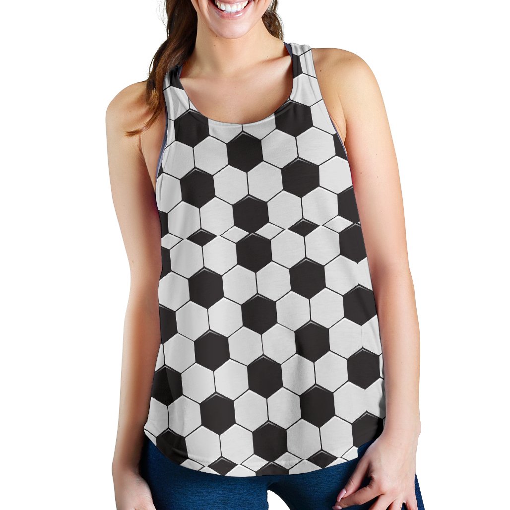 Soccer Print PatternWomen's Racerback Tank Tops-grizzshop