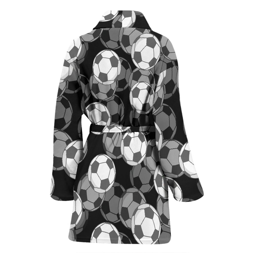 Soccer Pattern Print Women Long Robe-grizzshop