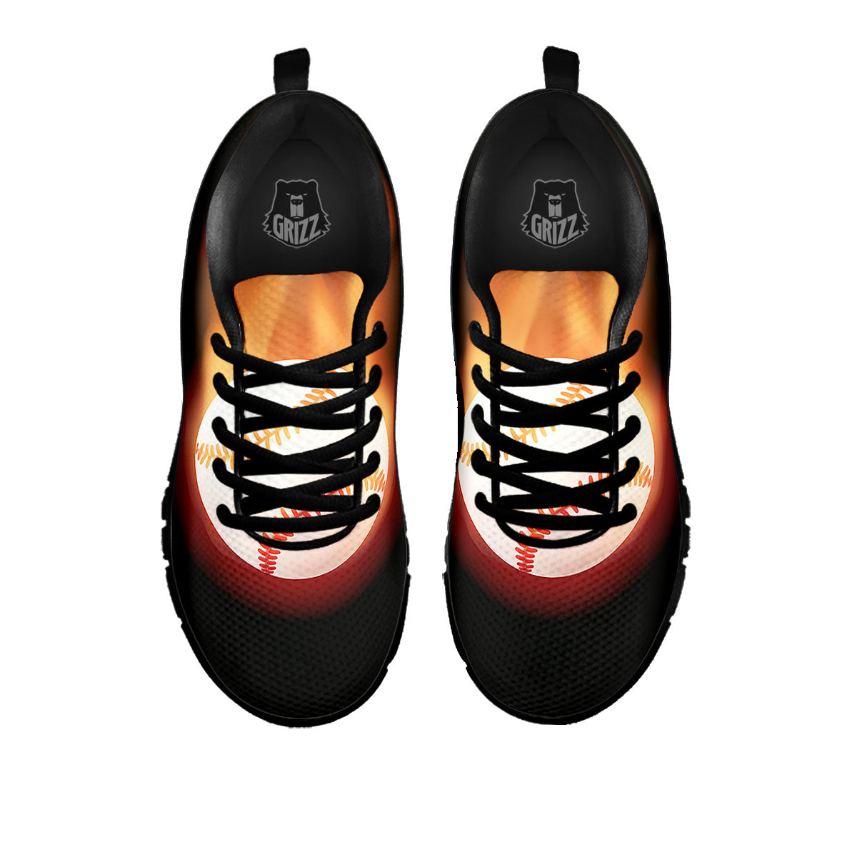 Softball Fireball Print Black Sneaker-grizzshop