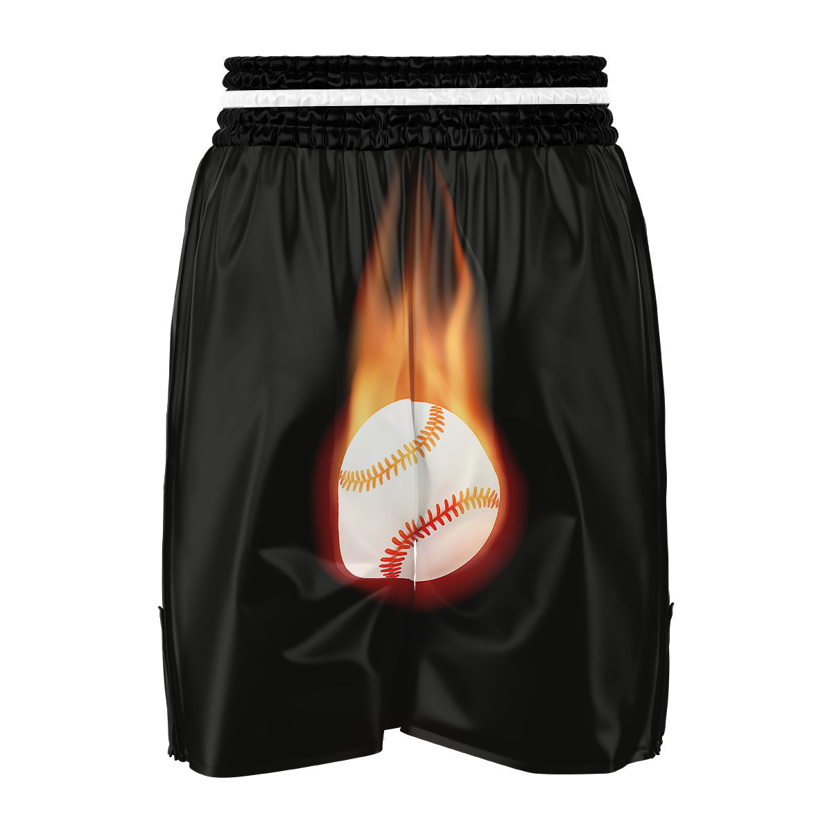 Softball Fireball Print Boxing Shorts-grizzshop