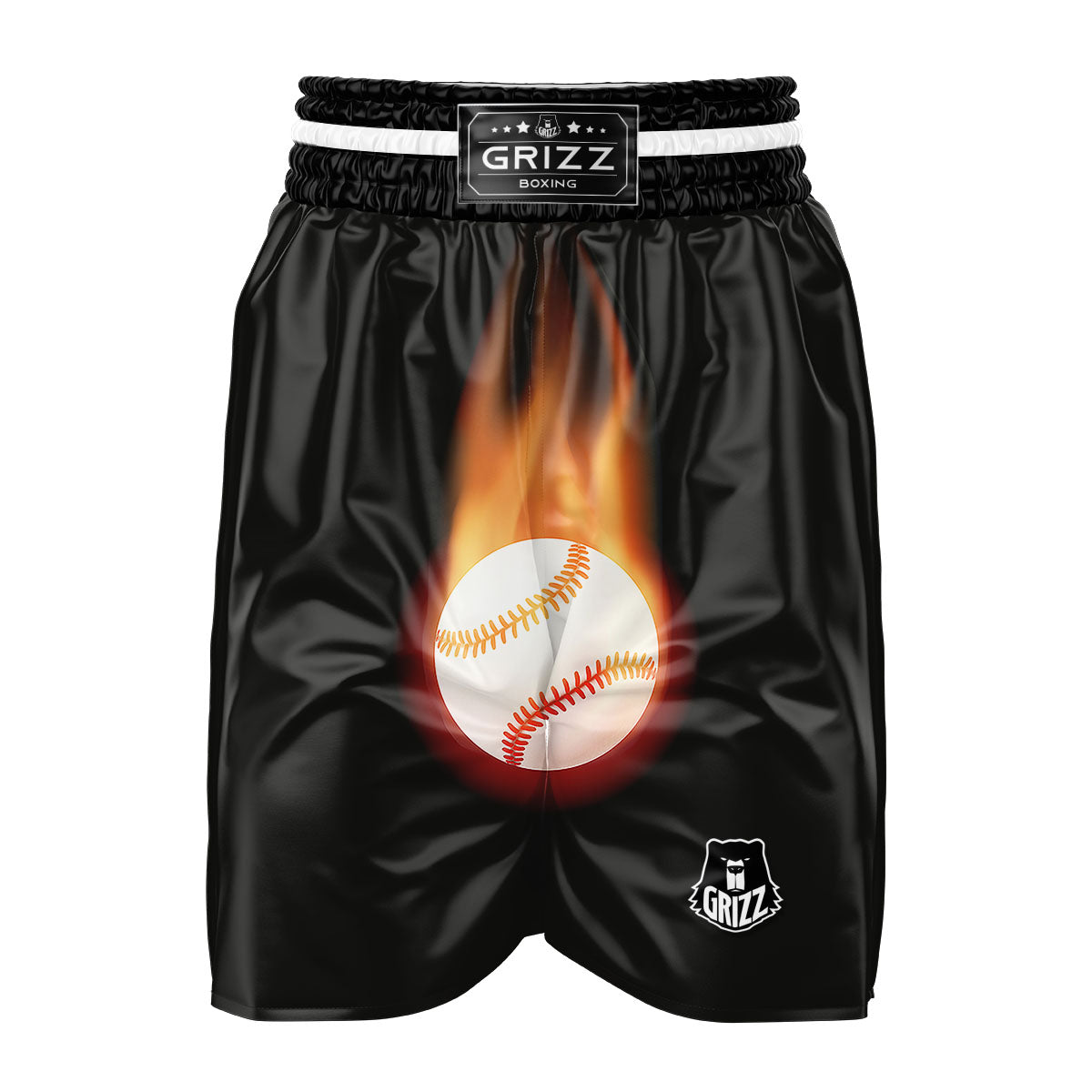 Softball Fireball Print Boxing Shorts-grizzshop