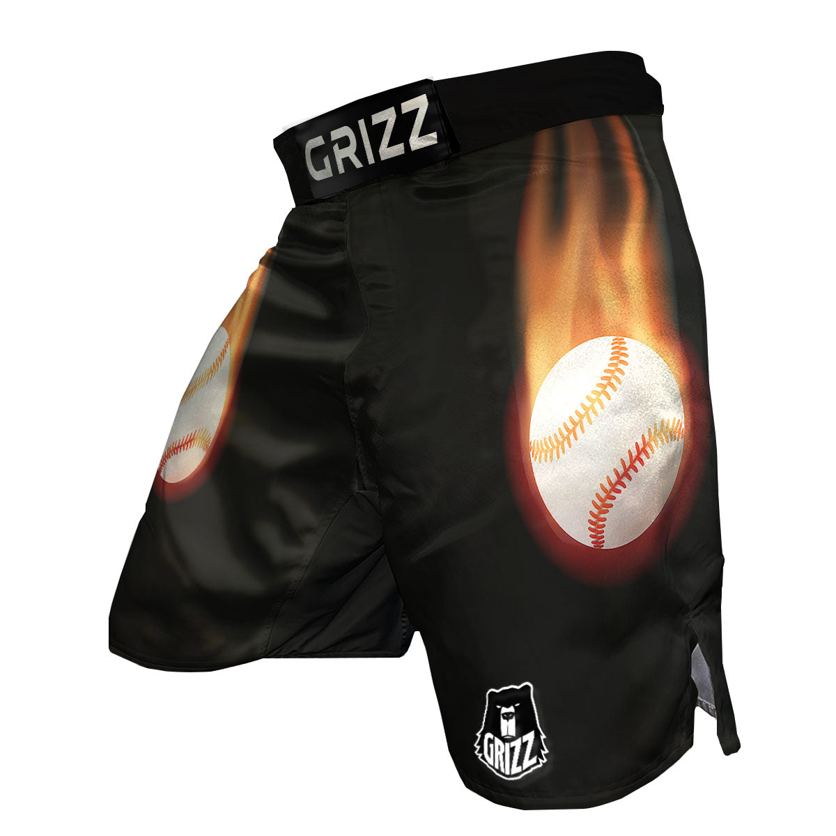 Softball Fireball Print MMA Shorts-grizzshop
