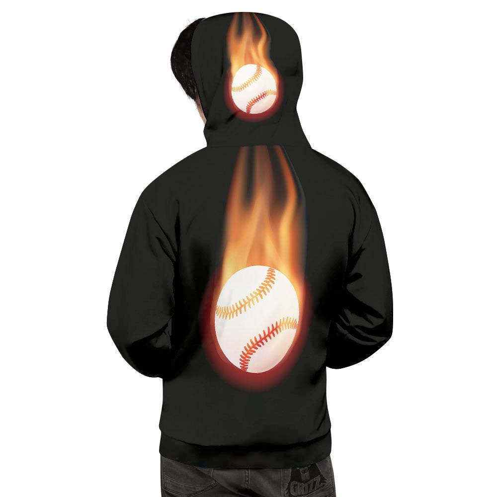 Softball Fireball Print Men's Hoodie-grizzshop