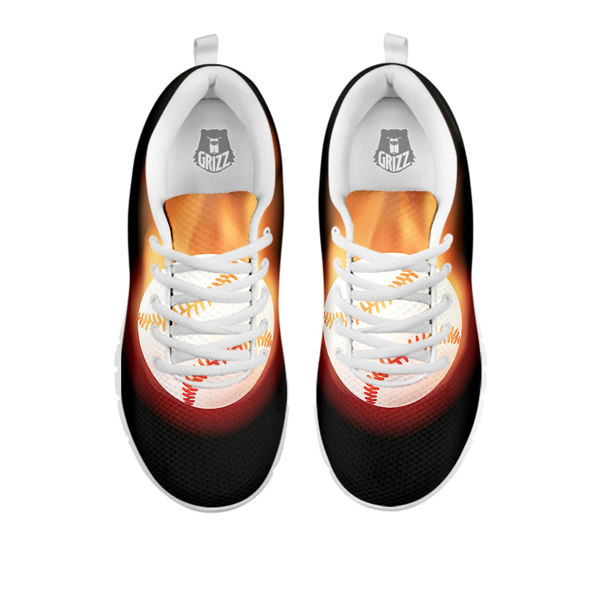 Softball Fireball Print White Sneaker-grizzshop