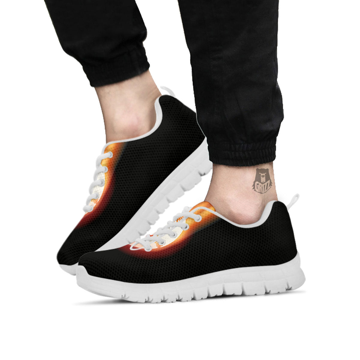 Softball Fireball Print White Sneaker-grizzshop