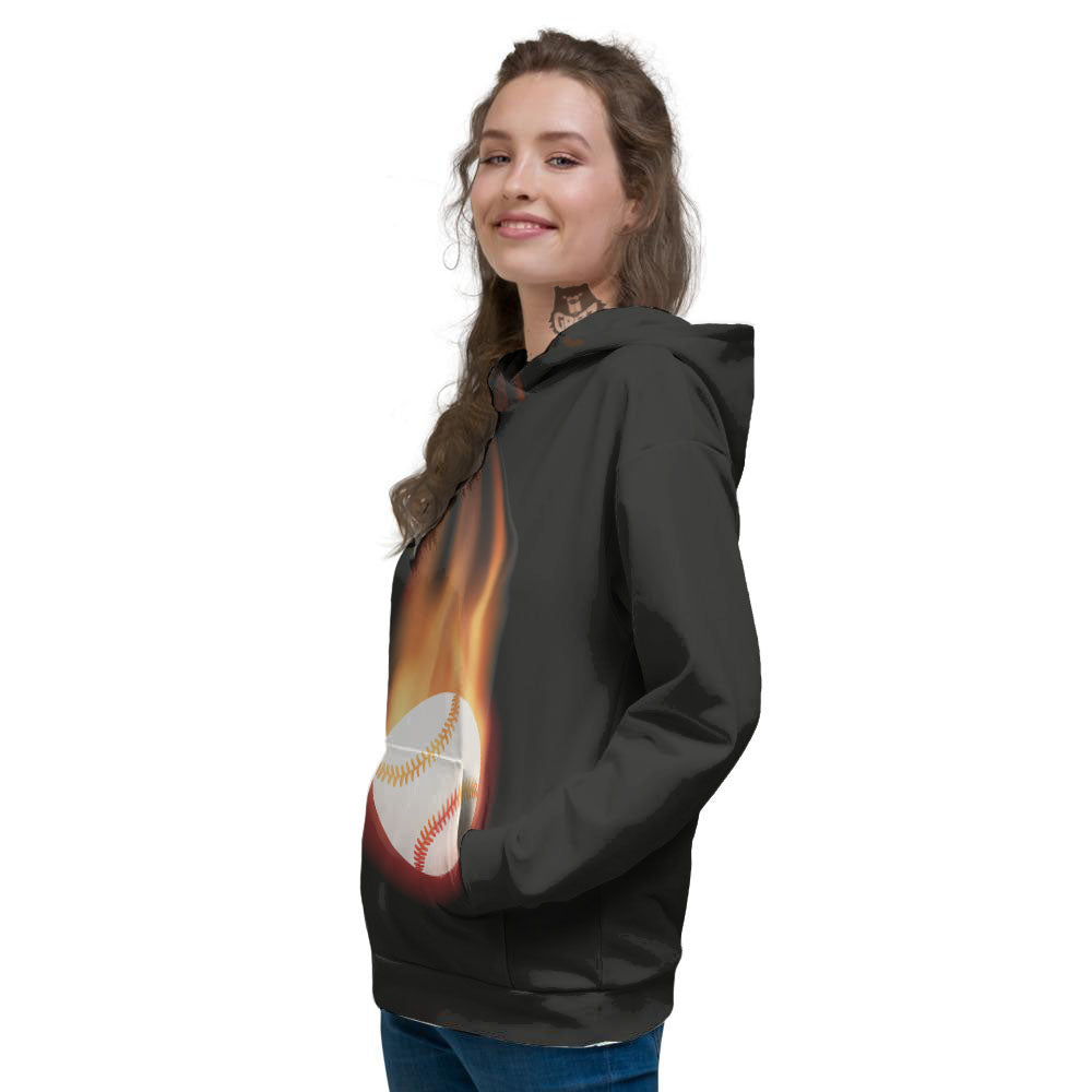 Softball Fireball Print Women's Hoodie-grizzshop