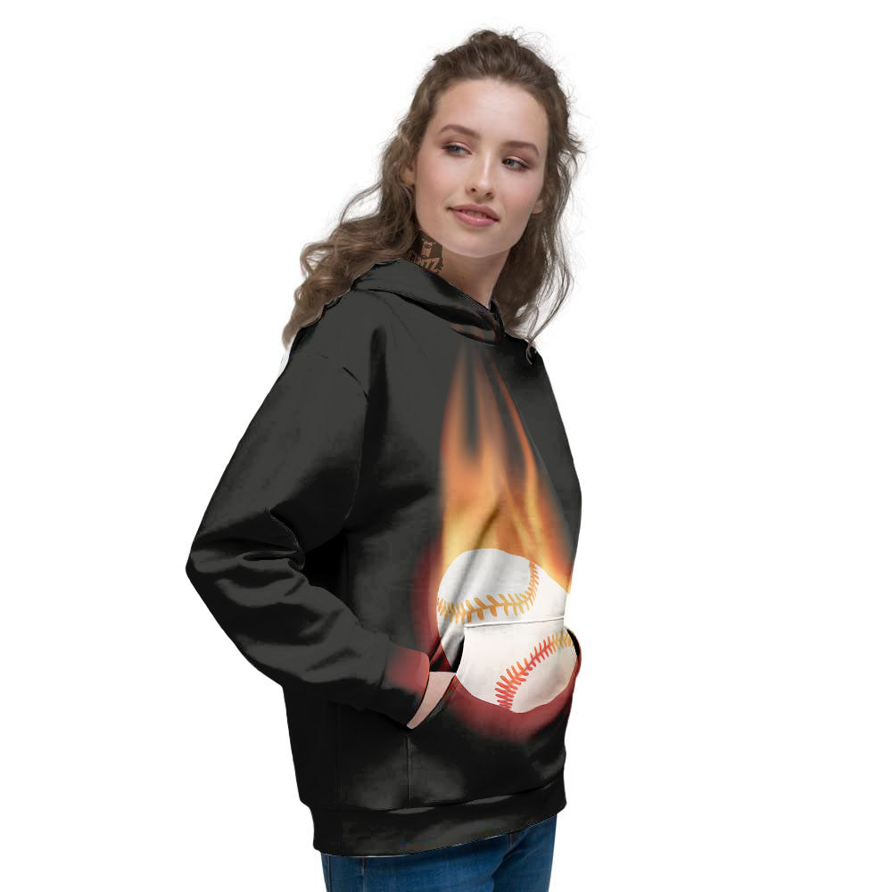 Softball Fireball Print Women's Hoodie-grizzshop