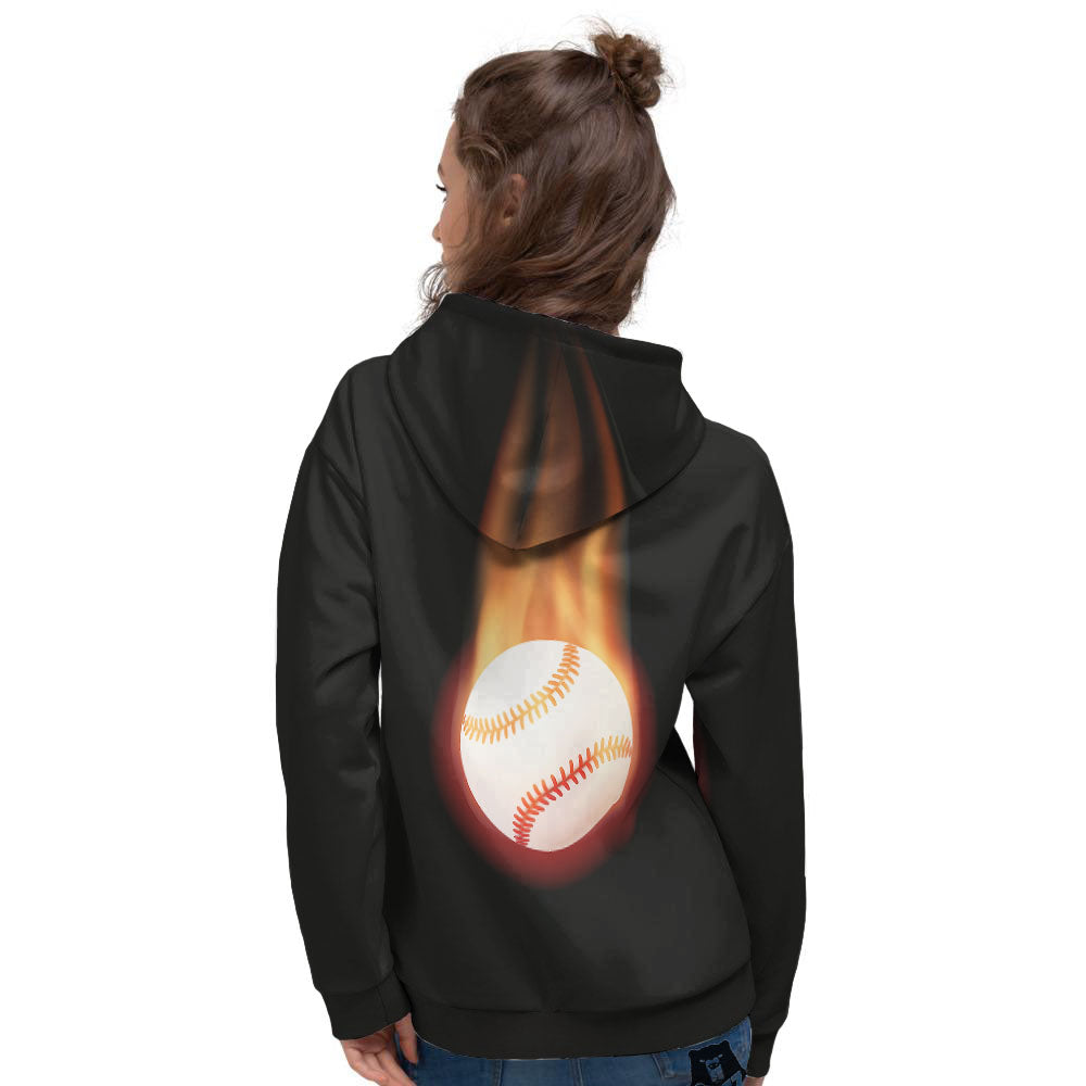 Softball Fireball Print Women's Hoodie-grizzshop