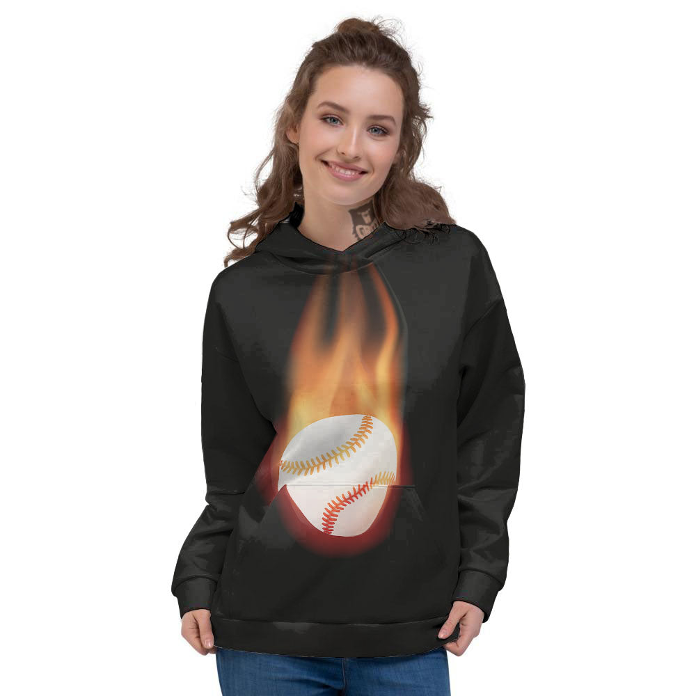 Softball Fireball Print Women's Hoodie-grizzshop