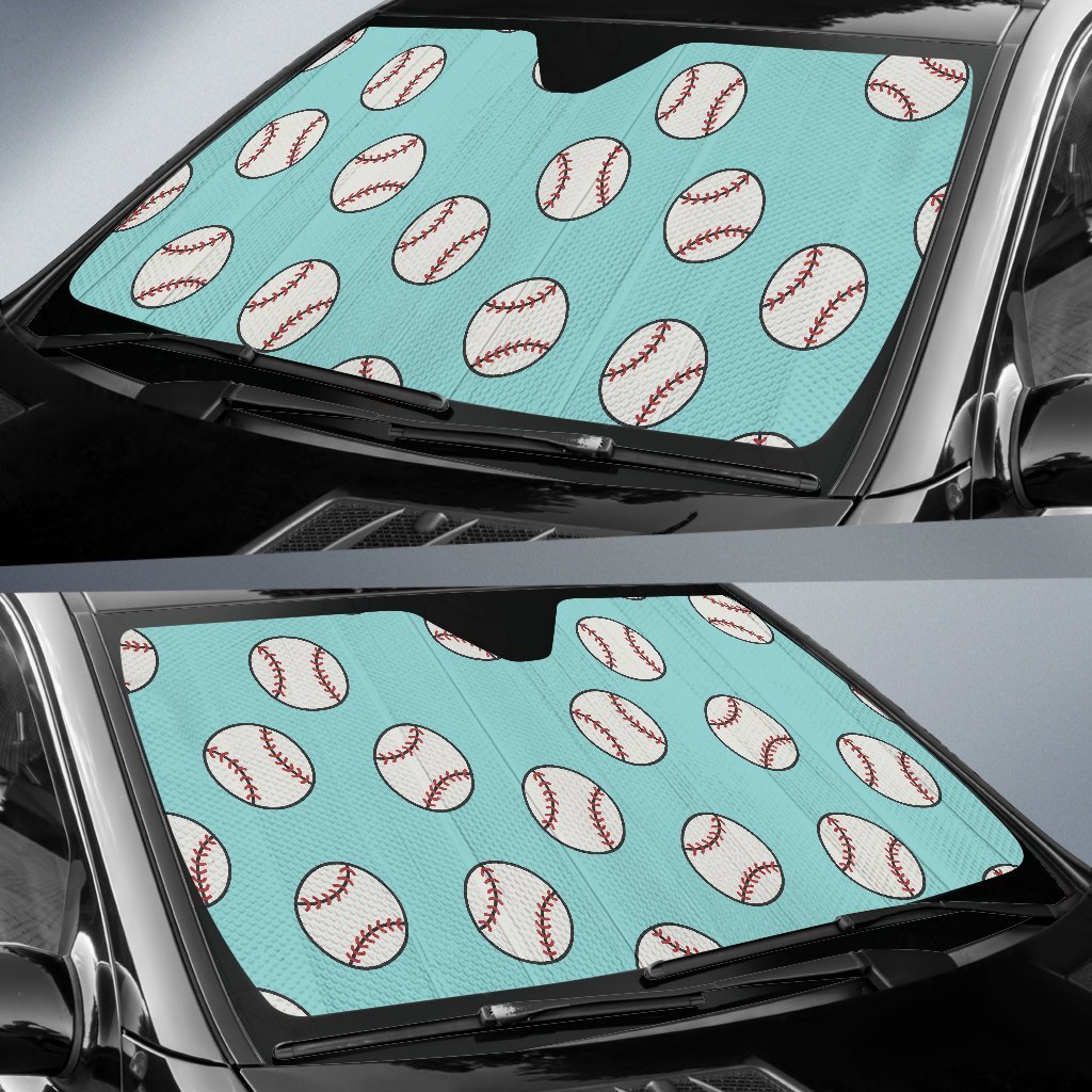 Softball Pattern Print Car Sun Shade-grizzshop