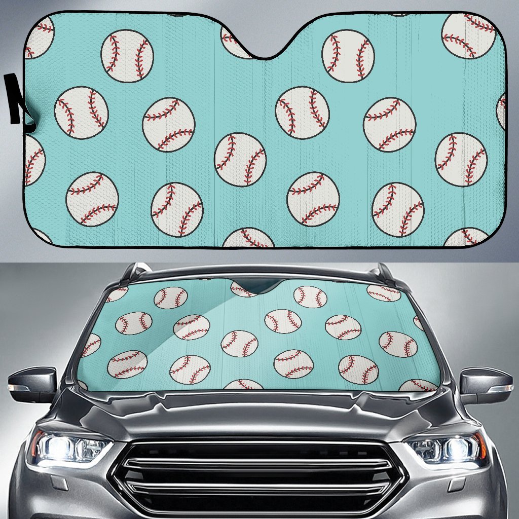 Softball Pattern Print Car Sun Shade-grizzshop