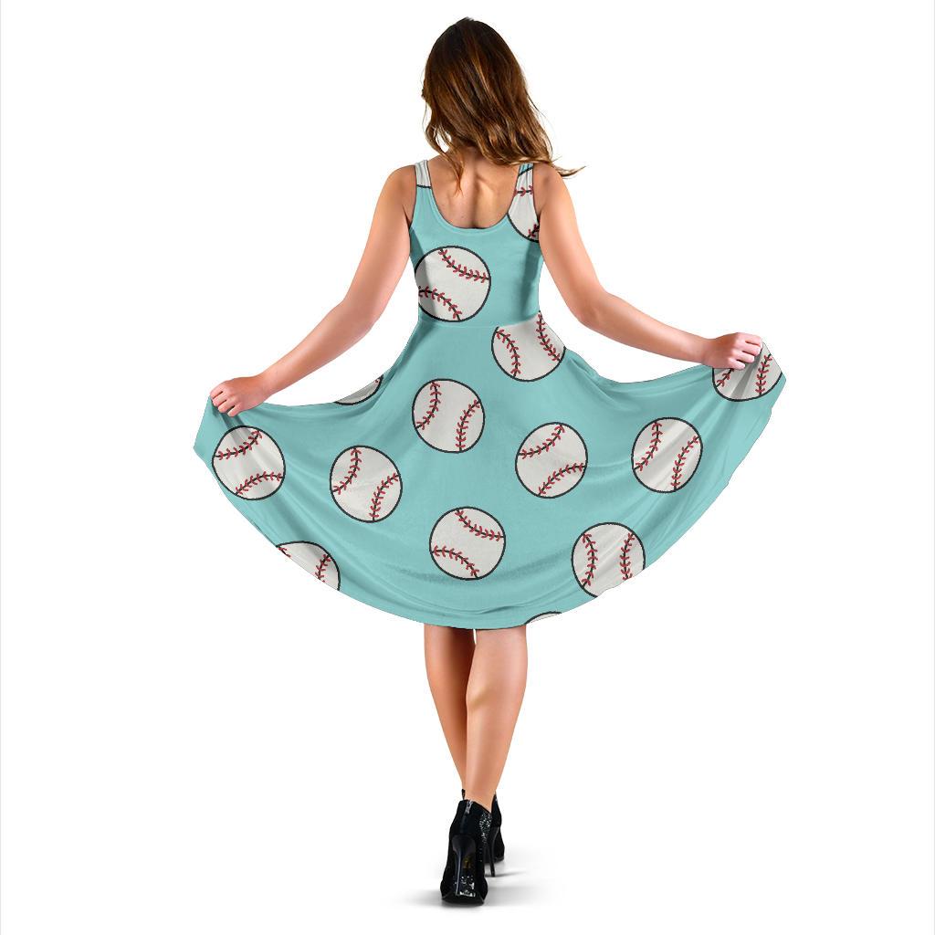 Softball Pattern Print Dress-grizzshop