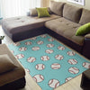 Softball Pattern Print Floor Mat-grizzshop