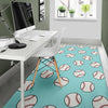 Softball Pattern Print Floor Mat-grizzshop