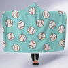 Softball Pattern Print Hooded Blanket-grizzshop