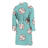 Softball Pattern Print Men Long Robe-grizzshop