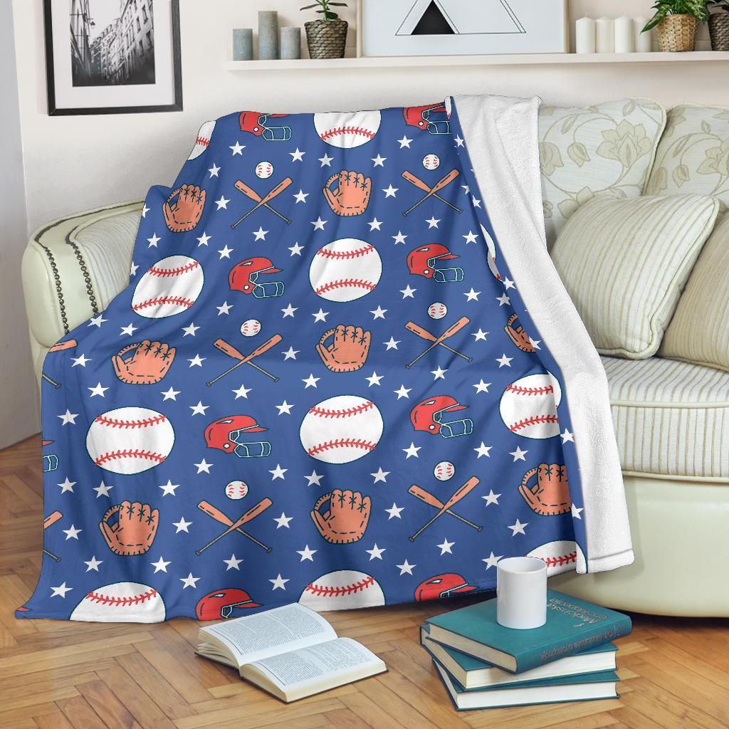 Softball Print Pattern Blanket-grizzshop