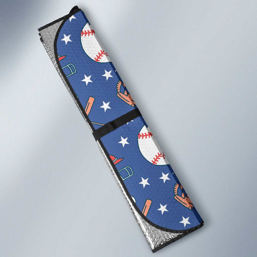 Softball Print Pattern Car Sun Shade-grizzshop
