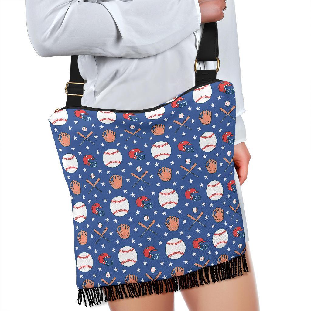 Softball Print Pattern Crossbody Bags-grizzshop