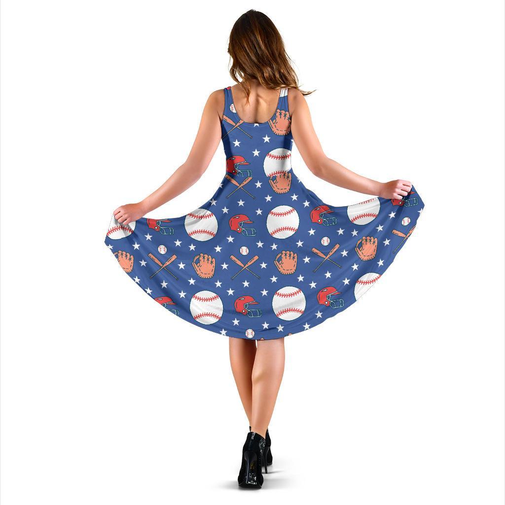 Softball Print Pattern Dress-grizzshop