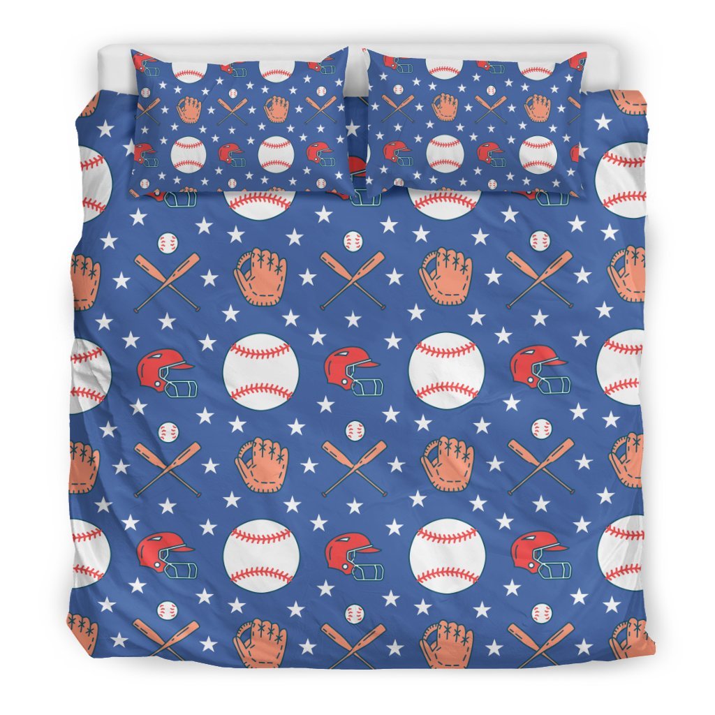 Softball Print Pattern Duvet Cover Bedding Set-grizzshop