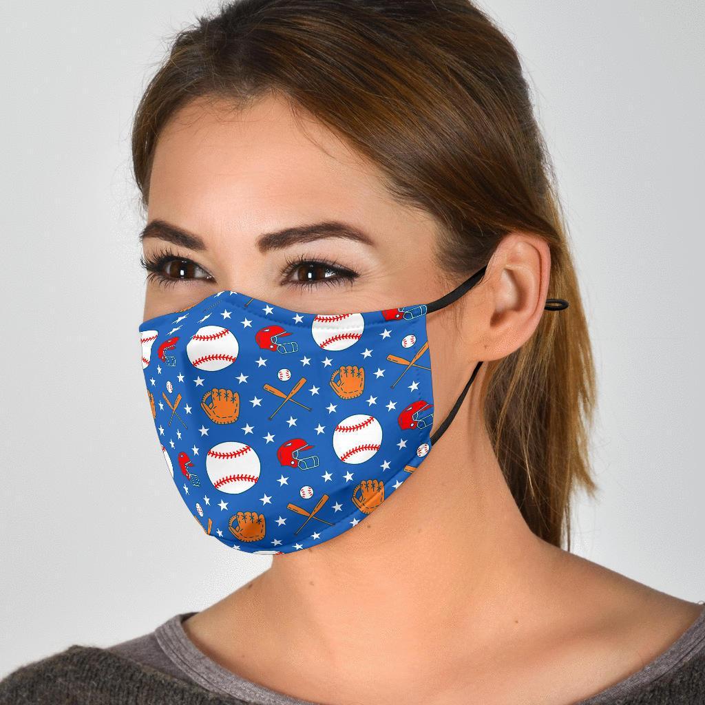 Softball Print Pattern Face Mask-grizzshop