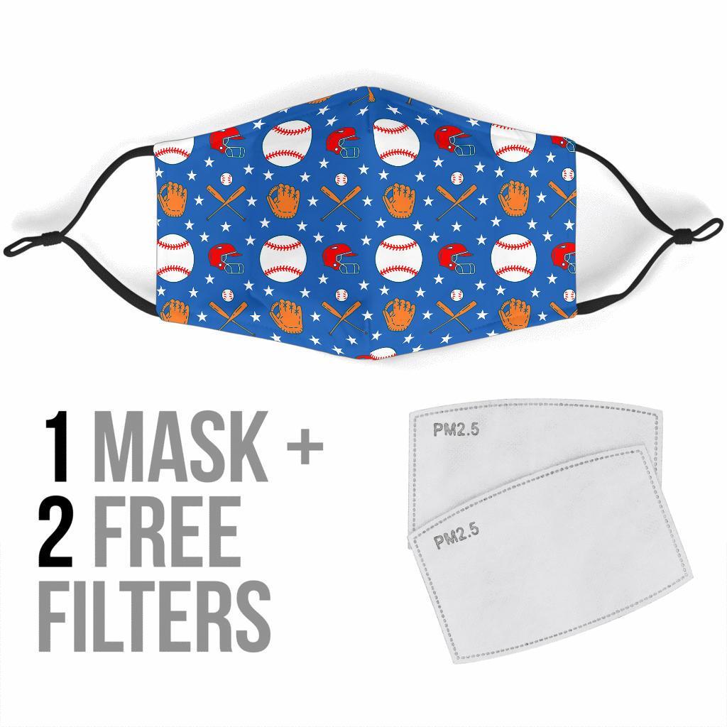 Softball Print Pattern Face Mask-grizzshop