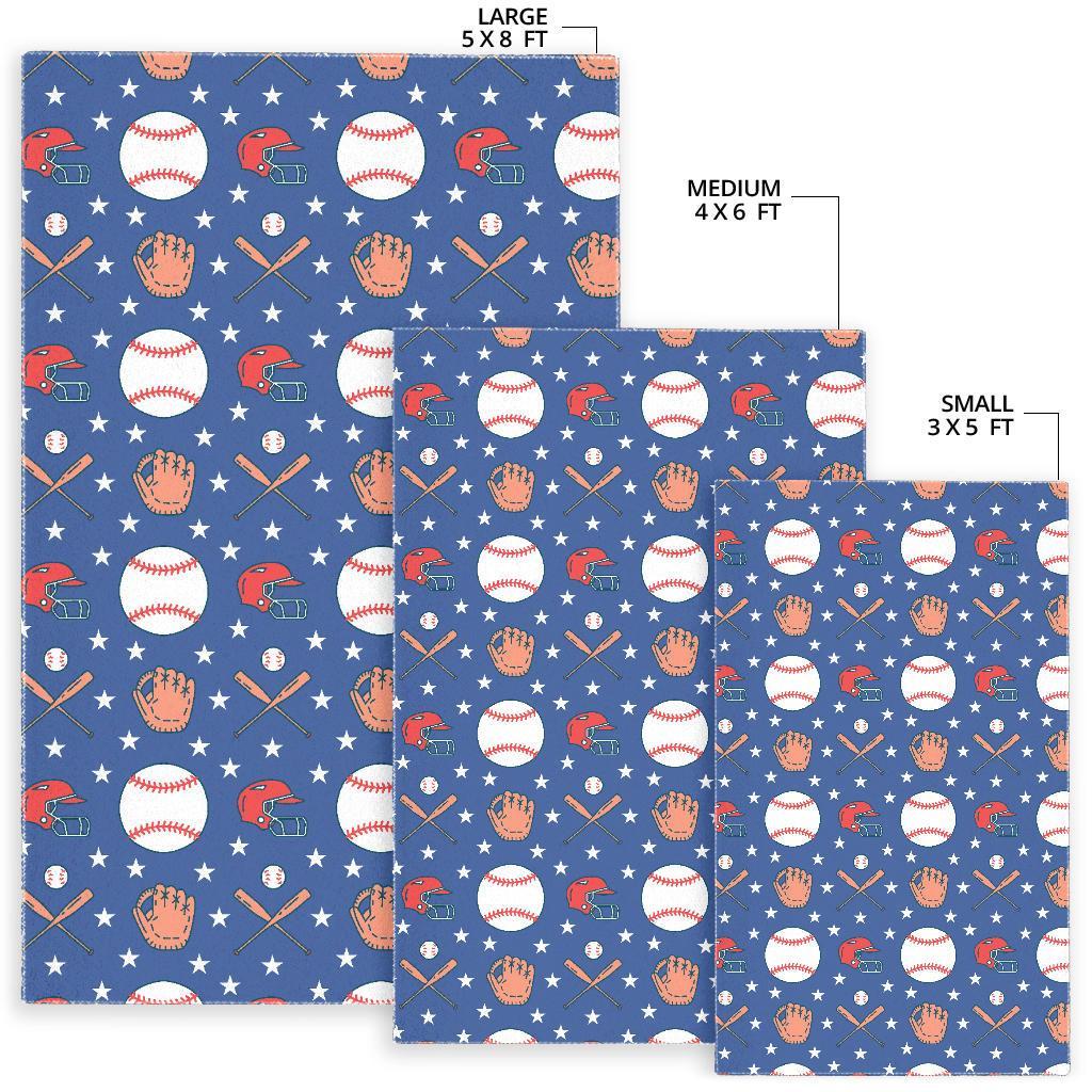 Softball Print Pattern Floor Mat-grizzshop