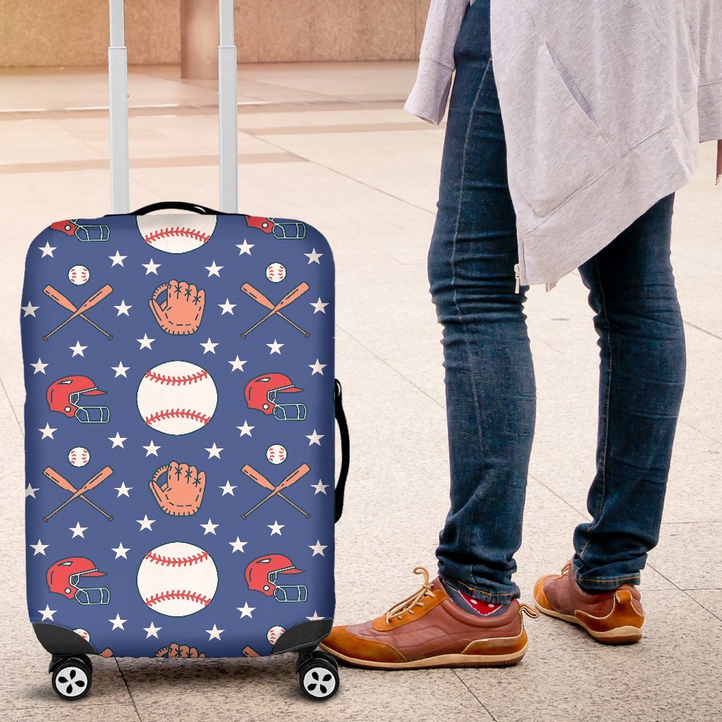 Softball Print Pattern Luggage Cover Protector-grizzshop