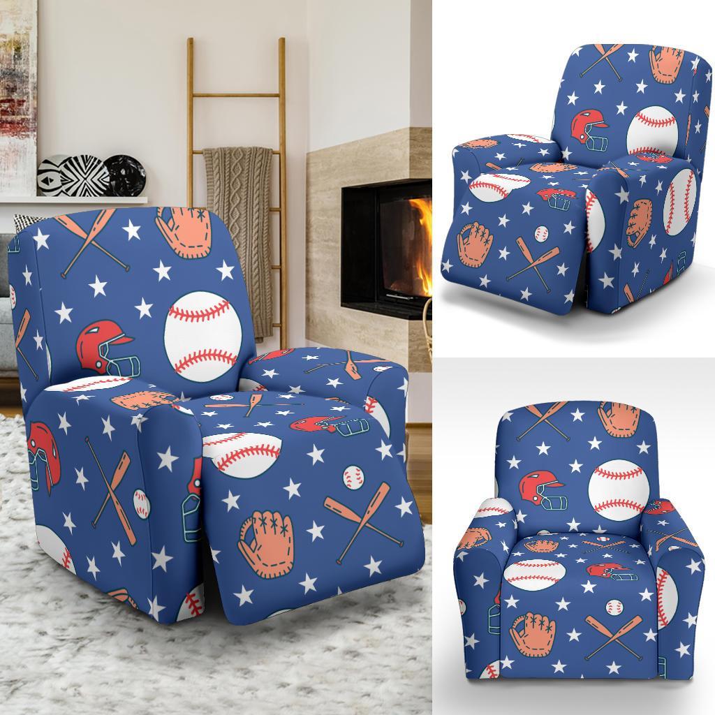 Softball Print Pattern Recliner Cover-grizzshop