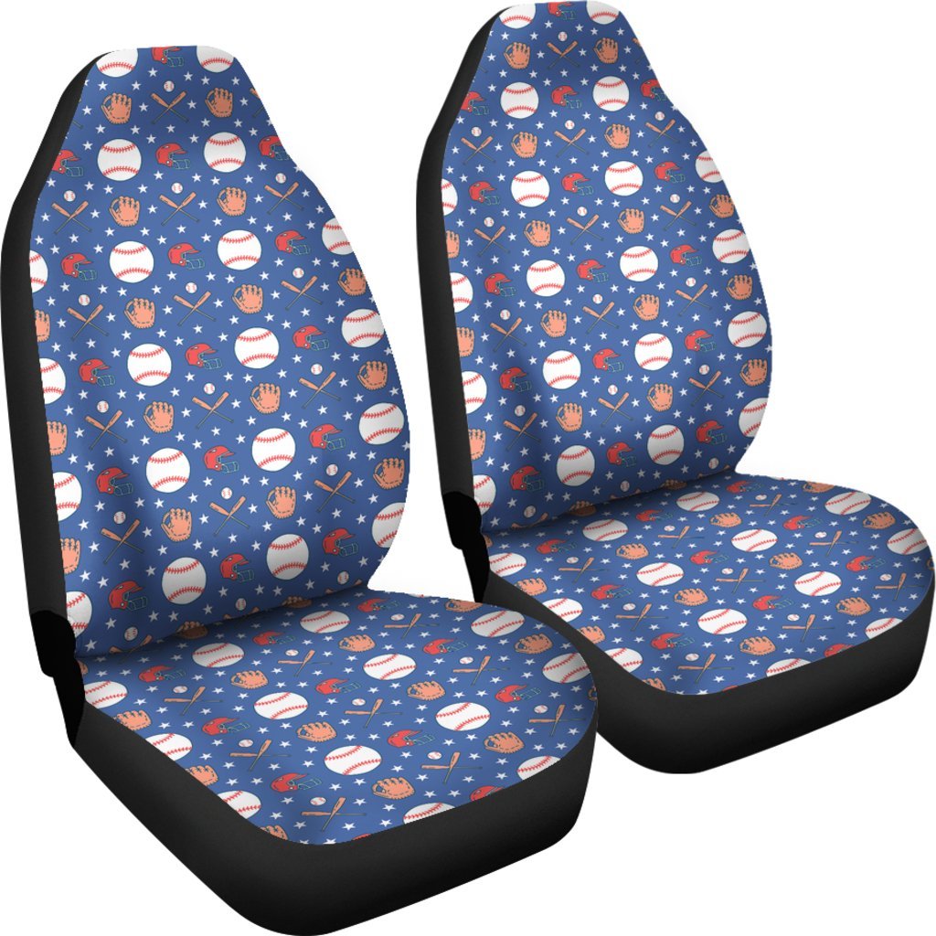 Softball Print Pattern Universal Fit Car Seat Cover-grizzshop