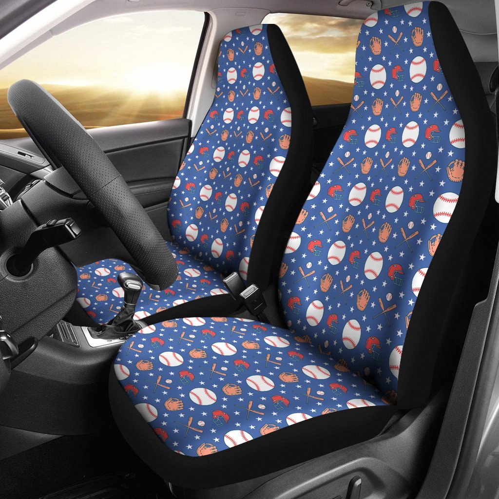 Softball Print Pattern Universal Fit Car Seat Cover-grizzshop