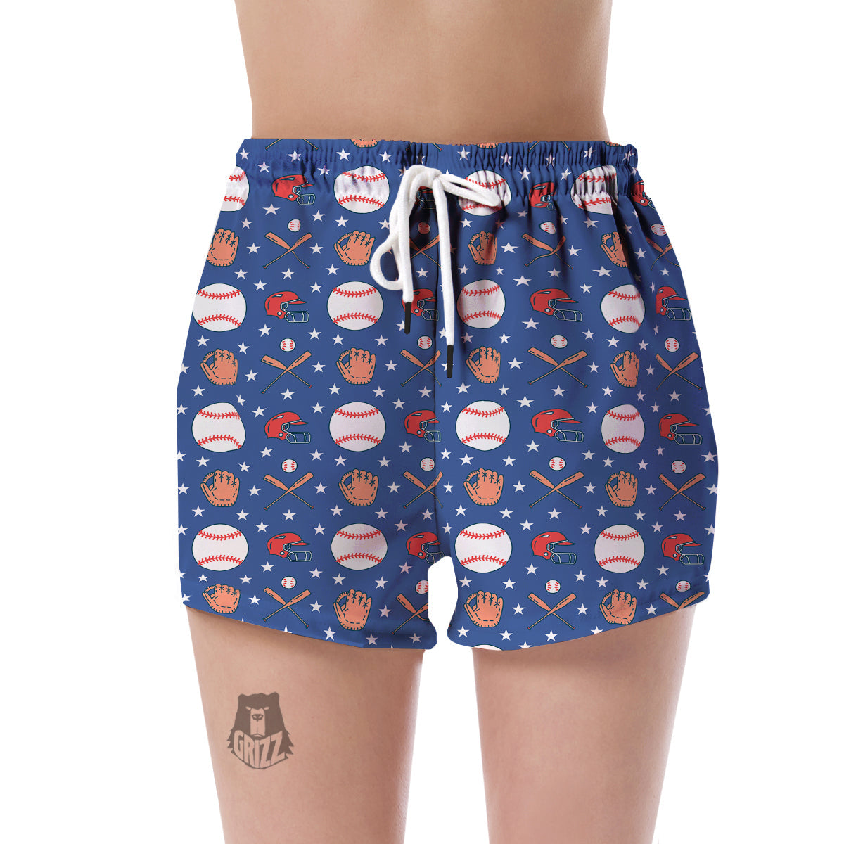 Softball Print Pattern Women's Shorts-grizzshop