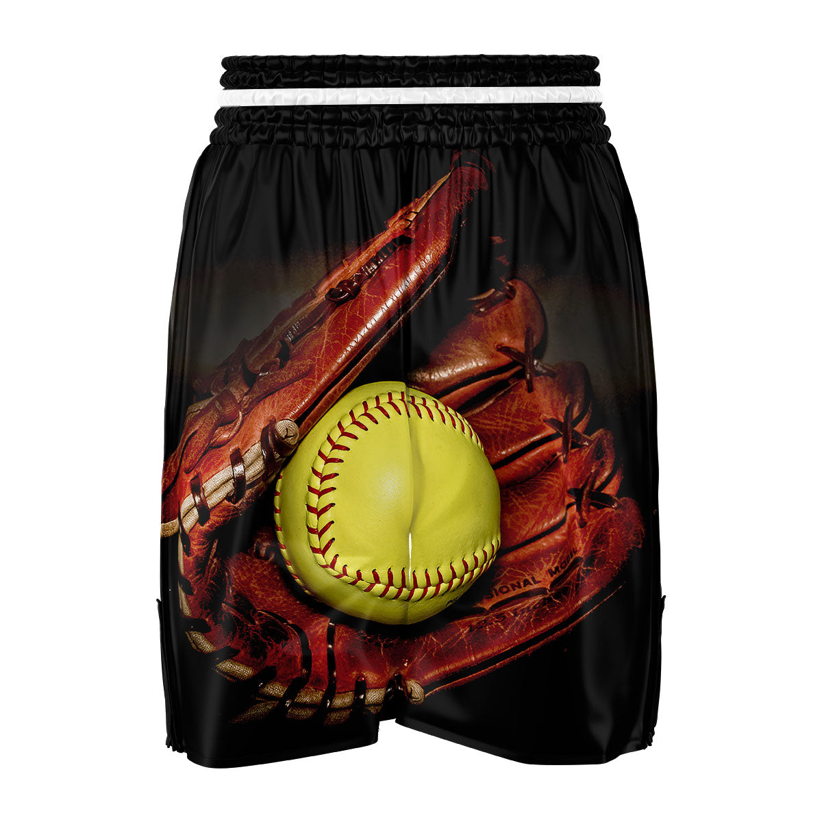 Softball Yellow Print Boxing Shorts-grizzshop
