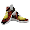 Softball Yellow Print White Athletic Shoes-grizzshop