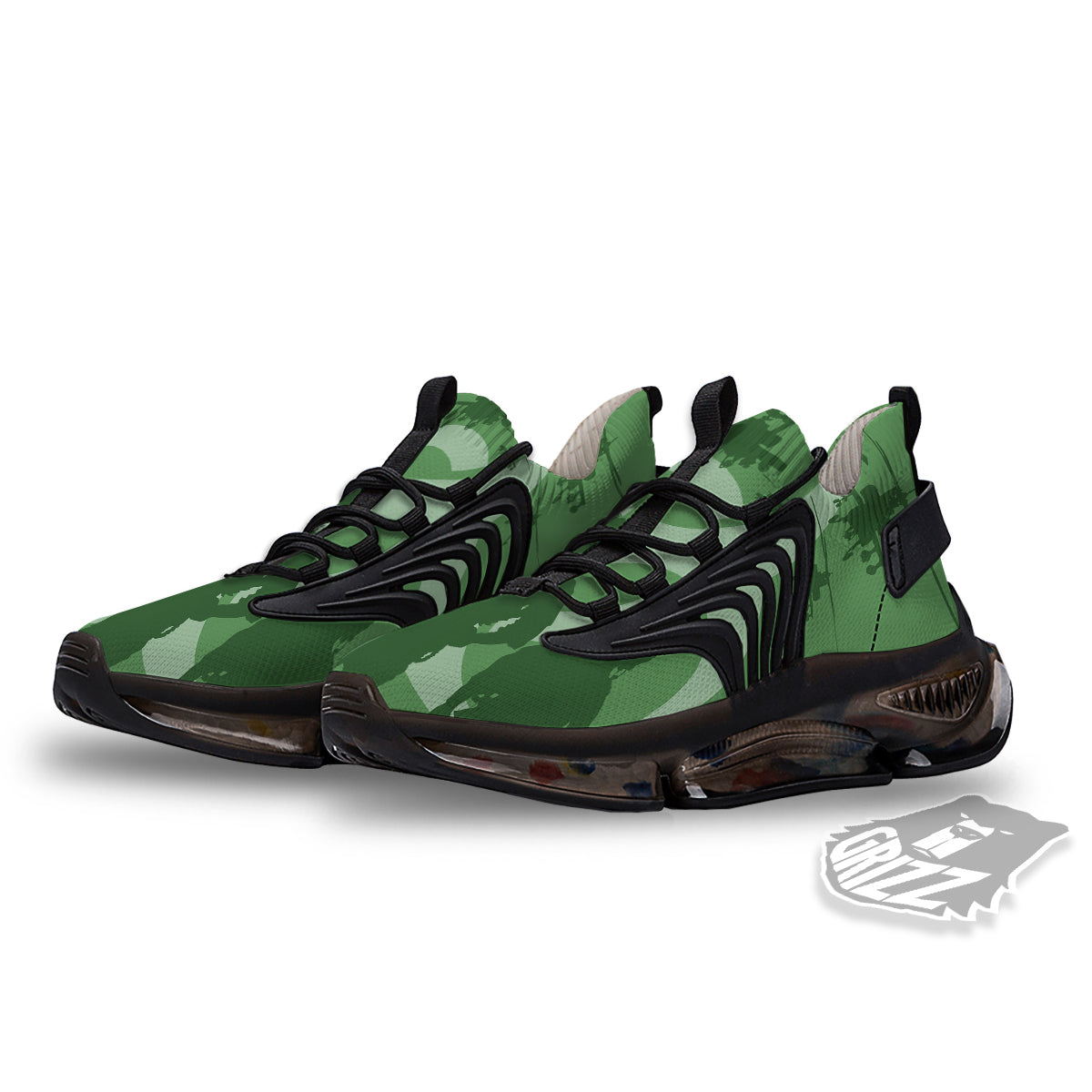 Soldiers And Biohazard Print Black Gym Shoes-grizzshop