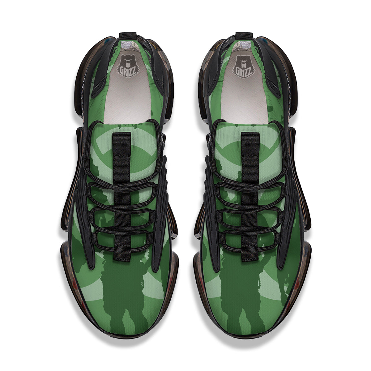 Soldiers And Biohazard Print Black Gym Shoes-grizzshop