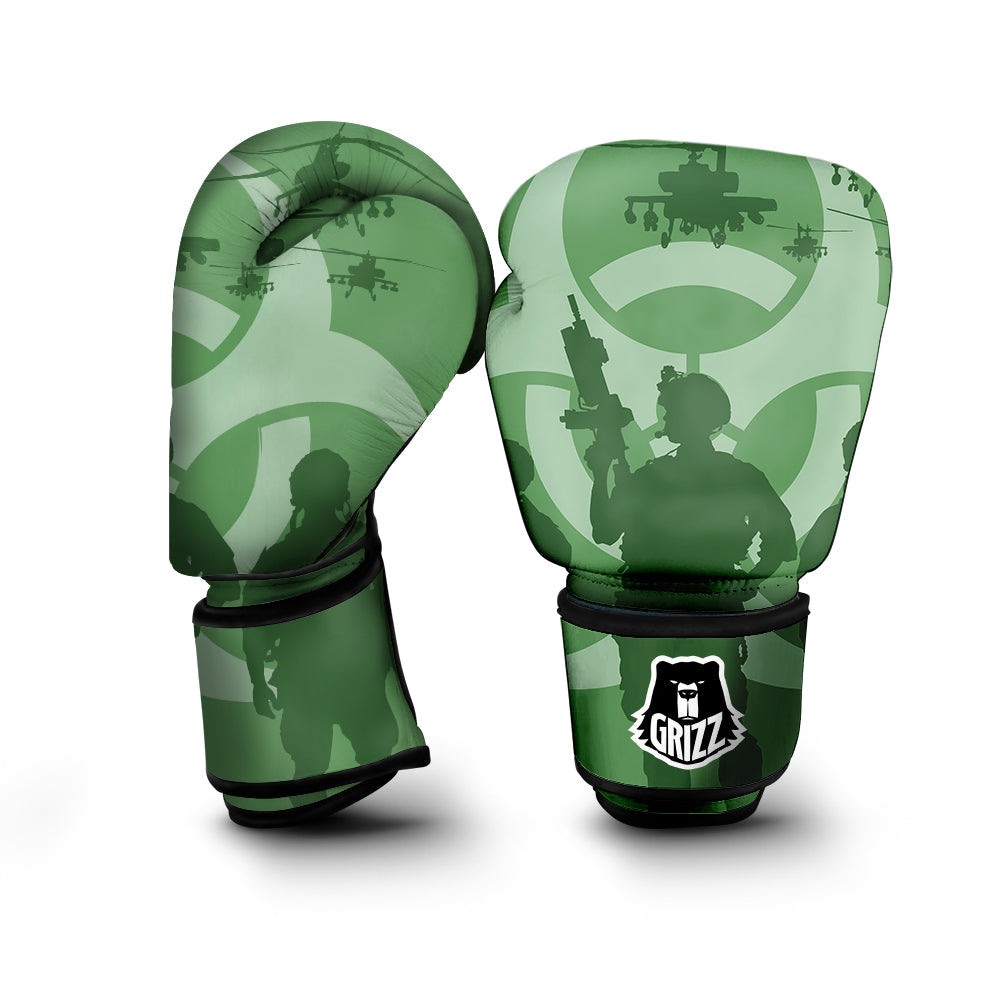 Soldiers And Biohazard Print Boxing Gloves-grizzshop
