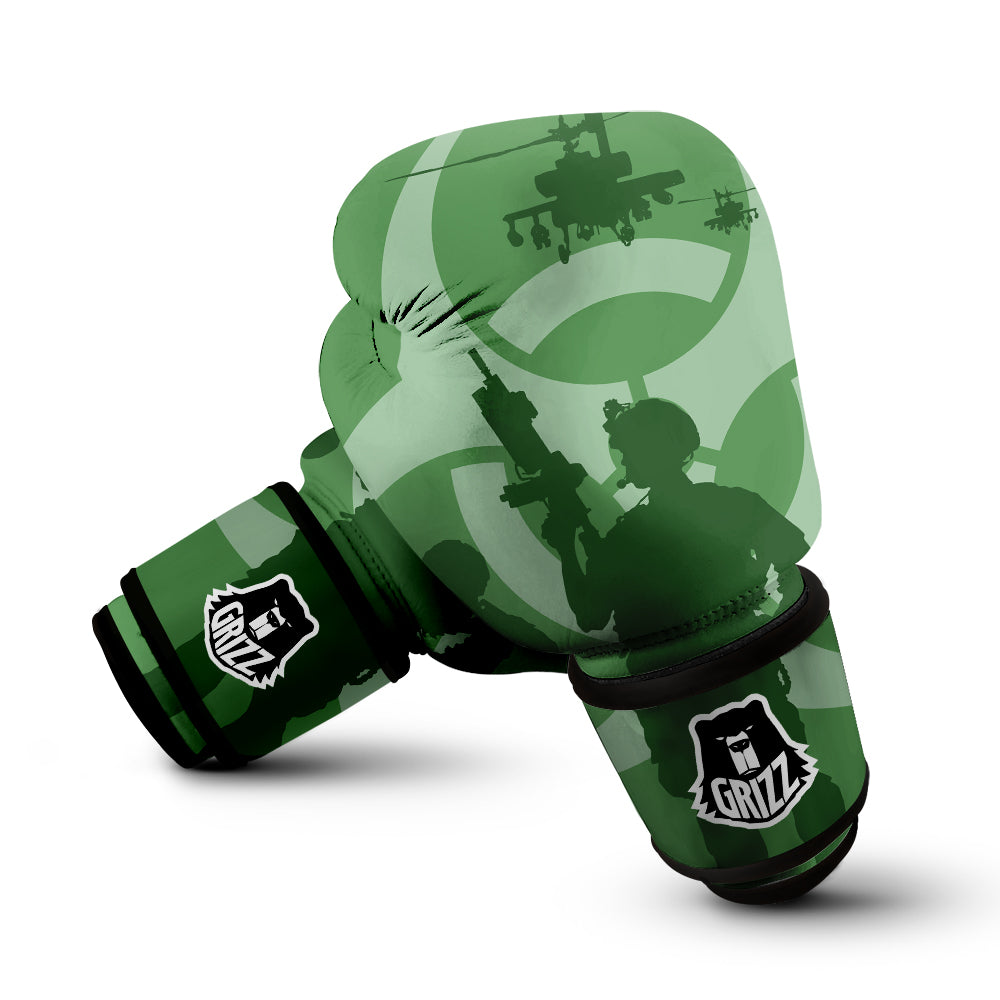 Soldiers And Biohazard Print Boxing Gloves-grizzshop