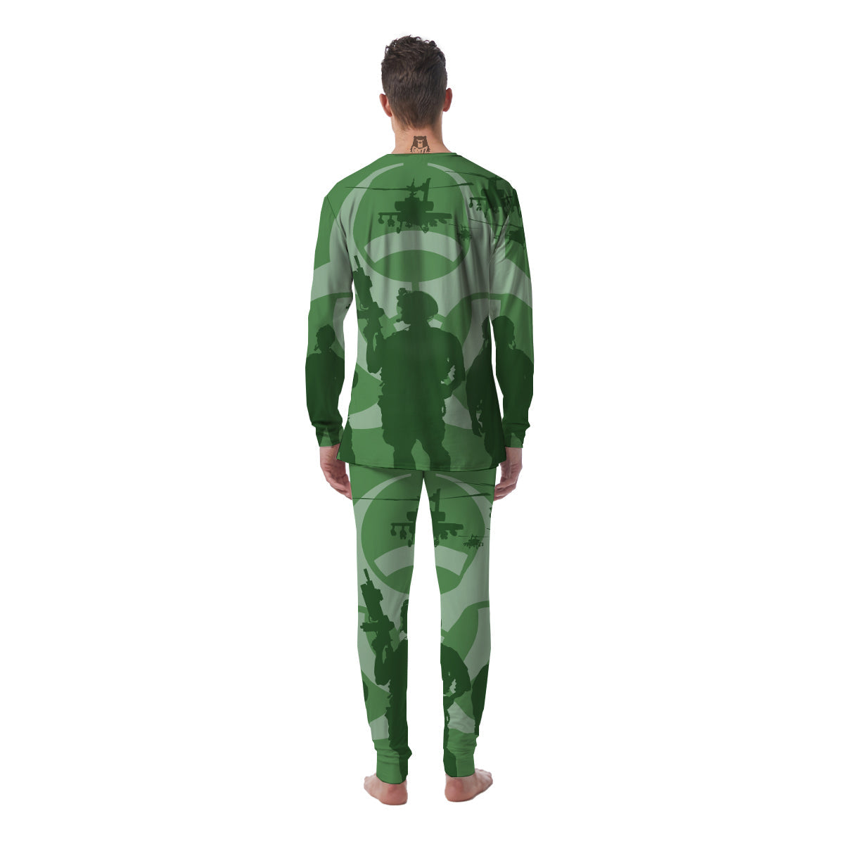 Soldiers And Biohazard Print Men's Pajamas-grizzshop