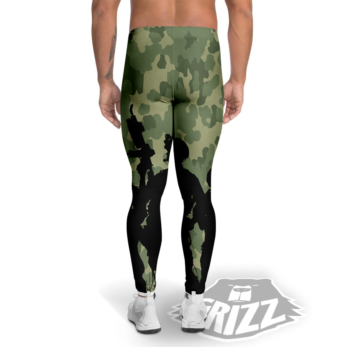 Soldiers And Camouflage Print Men's Leggings-grizzshop