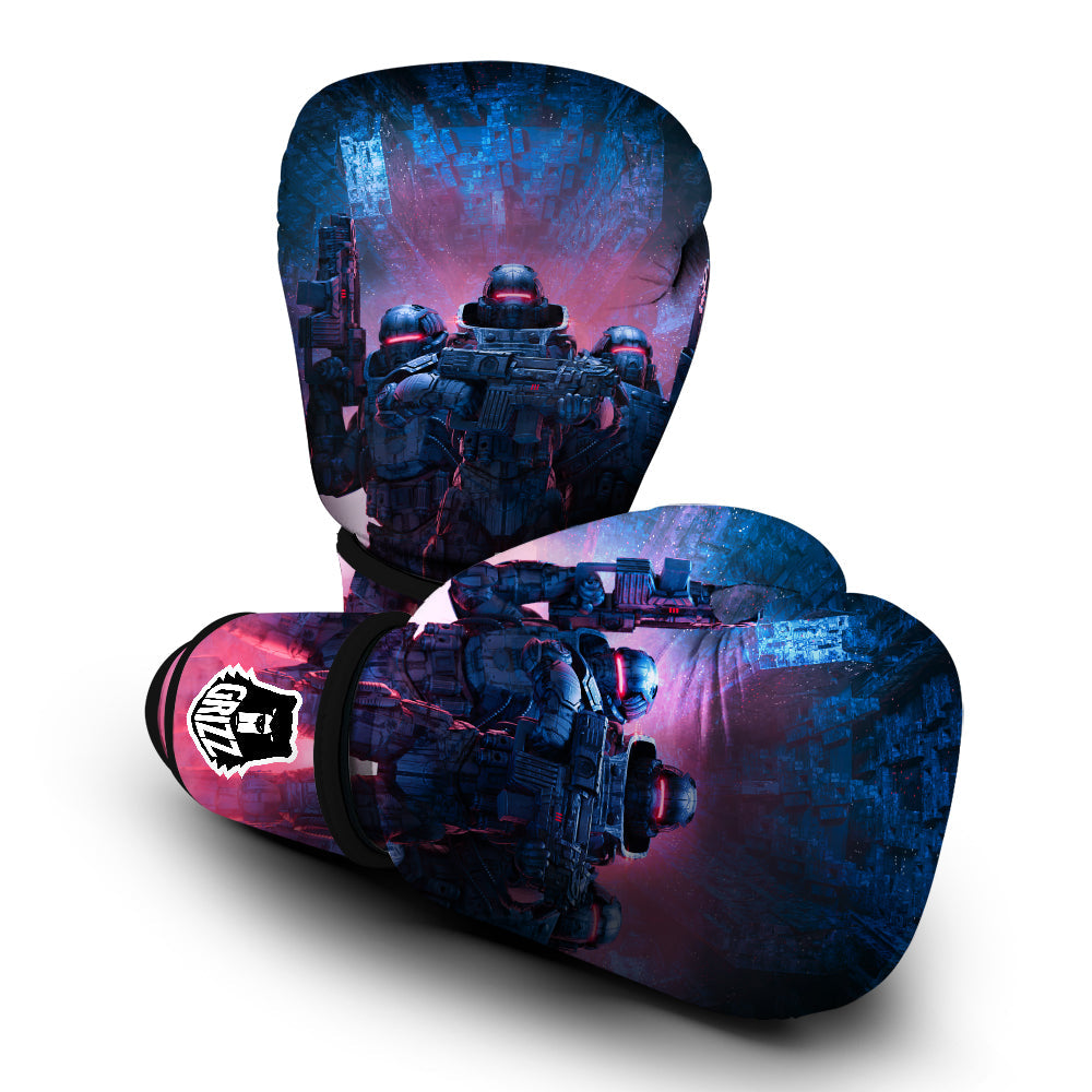 Soldiers Cyberpunk Print Boxing Gloves-grizzshop