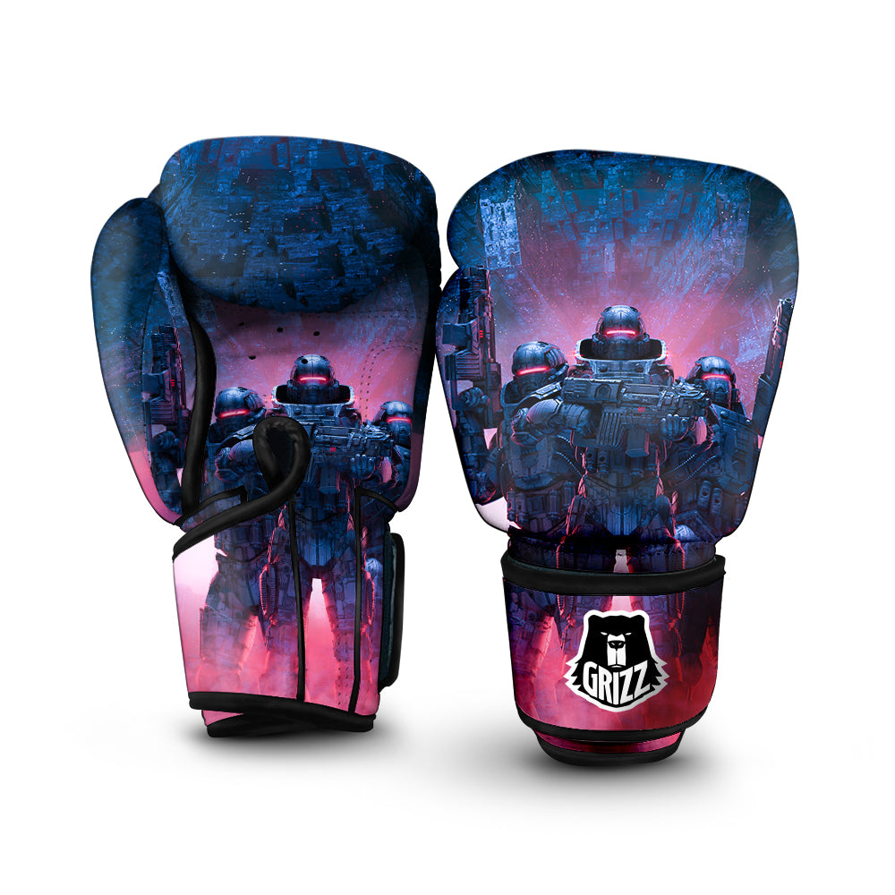 Soldiers Cyberpunk Print Boxing Gloves-grizzshop
