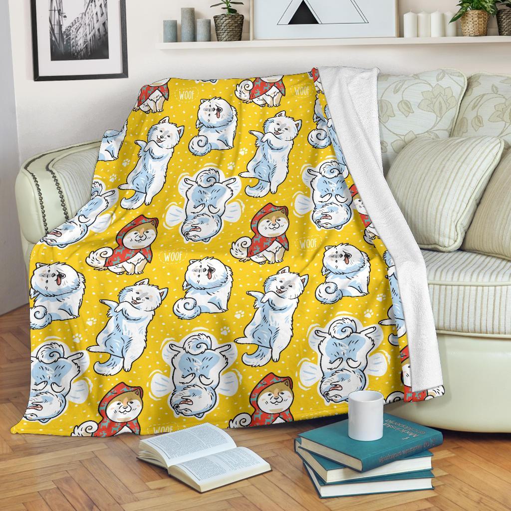 Somoyed Dog Pattern Print Blanket-grizzshop