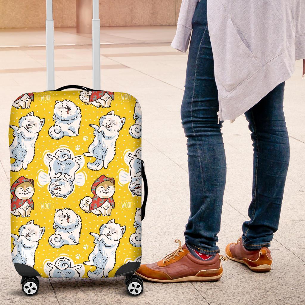 Somoyed Dog Pattern Print Luggage Cover Protector-grizzshop